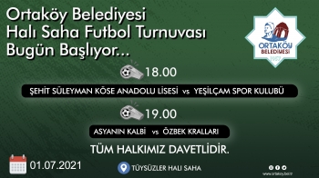 ''Ortaköy Belediyesi Halı Saha Futbol Turnuvası Başlıyor''